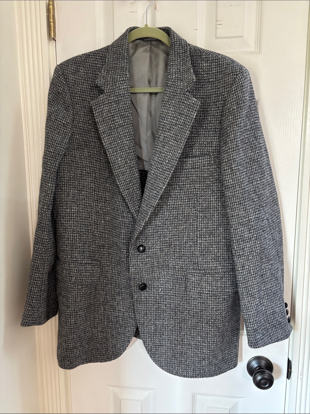 Men's Gray Textured Wool Blazer - Classic Tailored Sport Coat